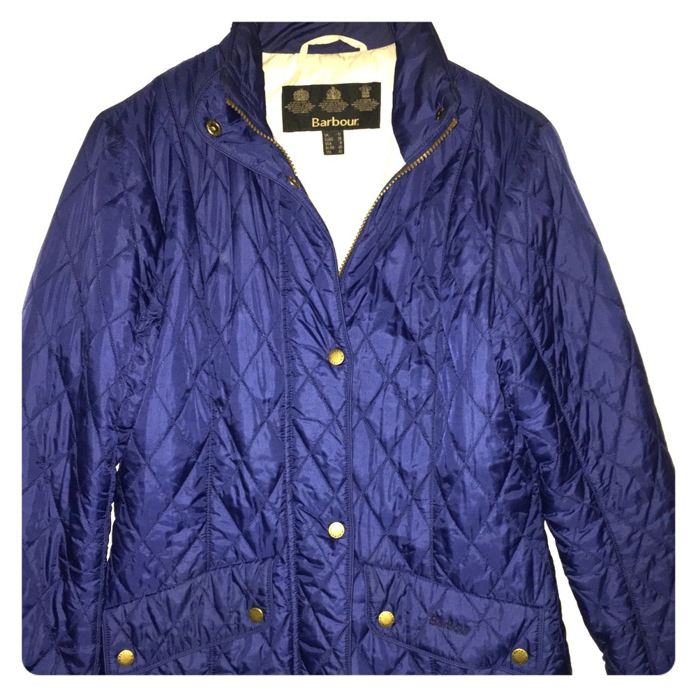 Barbour flyweight cavalry quilted blue coat size 8